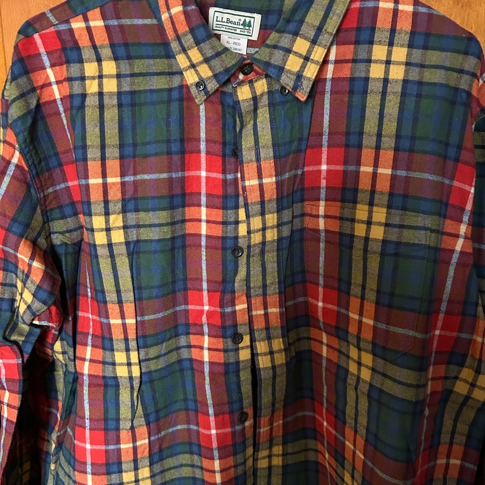 L.L. Bean Men's Multicolor Plaid Shirt | XL